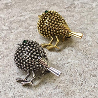 A-SHU ANTIQUE VINTAGE METAL 3-D SILVER BIRD BROOCH / DRESS COLLAR SCARF PIN - A-SHU.CO.UK