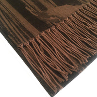 A-SHU BLACK BRONZE REVERSIBLE PASHMINA SHAWL SCARF IN ABSTRACT FLORAL PRINT - A-SHU.CO.UK