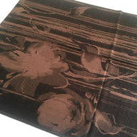 A-SHU BLACK BRONZE REVERSIBLE PASHMINA SHAWL SCARF IN ABSTRACT FLORAL PRINT - A-SHU.CO.UK