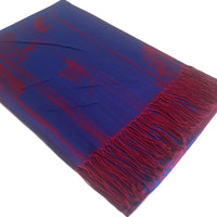 A-SHU BLUE BERRY REVERSIBLE PASHMINA SHAWL SCARF IN ABSTRACT FLORAL PRINT - A-SHU.CO.UK
