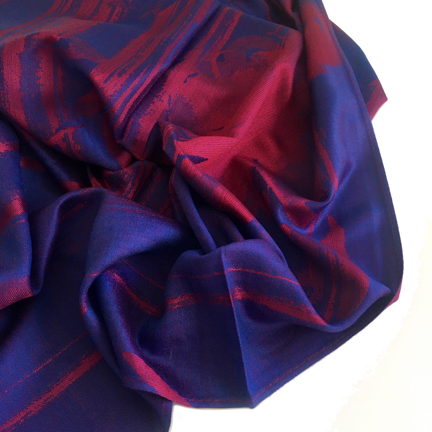 A-SHU BLUE BERRY REVERSIBLE PASHMINA SHAWL SCARF IN ABSTRACT FLORAL PRINT - A-SHU.CO.UK