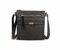 A-SHU DARK GREY MULTI COMPARTMENT CROSS BODY SHOULDER BAG - A-SHU.CO.UK