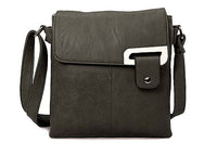 A-SHU LARGE DARK GREY MULTI POCKET CROSS BODY MESSENGER BAG - A-SHU.CO.UK