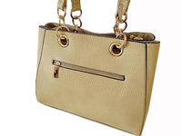 A-SHU BEIGE MULTI-COMPARTMENT CHAIN HANDBAG WITH STRAP - A-SHU.CO.UK