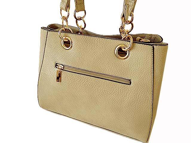 A-SHU BEIGE MULTI-COMPARTMENT CHAIN HANDBAG WITH STRAP - A-SHU.CO.UK