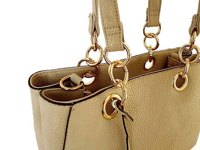 A-SHU BEIGE MULTI-COMPARTMENT CHAIN HANDBAG WITH STRAP - A-SHU.CO.UK