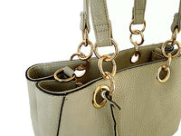 A-SHU LIGHT GREY MULTI-COMPARTMENT CHAIN HANDBAG WITH STRAP - A-SHU.CO.UK