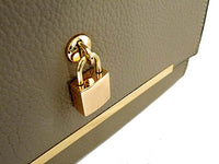 A-SHU GREY HARDBACK BOX SHOULDER BAG WITH PADLOCK DESIGN AND LONG STRAP - A-SHU.CO.UK