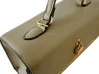 A-SHU GREY HARDBACK BOX SHOULDER BAG WITH PADLOCK DESIGN AND LONG STRAP - A-SHU.CO.UK