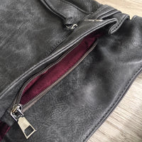 A-SHU LARGE GREY MULTI COMPARTMENT CROSS BODY OVER SHOULDER BAG WITH LONG STRAP - A-SHU.CO.UK