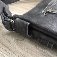 A-SHU LARGE GREY MULTI COMPARTMENT CROSS BODY OVER SHOULDER BAG WITH LONG STRAP - A-SHU.CO.UK