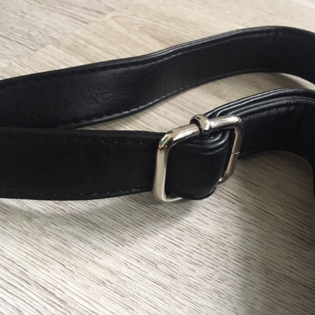 A-SHU LARGE BLACK MULTI COMPARTMENT CROSSBODY BAG WITH LONG STRAP - A-SHU.CO.UK