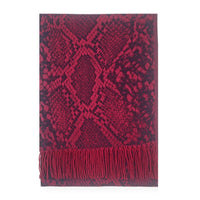 PURPLE BERRY LARGE SNAKESKIN PRINT REVERSIBLE PASHMINA SHAWL SCARF