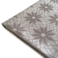 LARGE SILVER FLORAL DAISY PRINT GEOMETRIC REVERSIBLE PASHMINA SHAWL SCARF