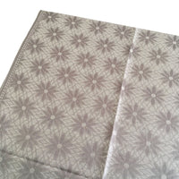 LARGE SILVER FLORAL DAISY PRINT GEOMETRIC REVERSIBLE PASHMINA SHAWL SCARF