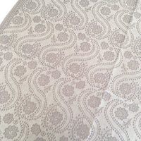 LARGE SILVER SWIRL FLORAL PRINT REVERSIBLE PASHMINA SHAWL SCARF