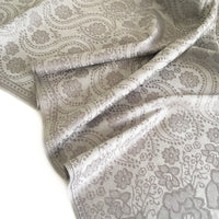 LARGE SILVER SWIRL FLORAL PRINT REVERSIBLE PASHMINA SHAWL SCARF