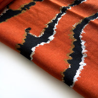 A-SHU LARGE DEEP ORANGE ZEBRA AND LEOPARD PRINT SHAWL SCARF - A-SHU.CO.UK