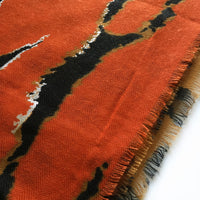 A-SHU LARGE DEEP ORANGE ZEBRA AND LEOPARD PRINT SHAWL SCARF - A-SHU.CO.UK