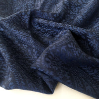 A-SHU NAVY BLUE PAISLEY PRINT REVERSIBLE PASHMINA SHAWL SCARF - A-SHU.CO.UK