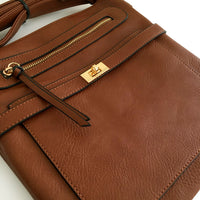 A-SHU TAN MULTI COMPARTMENT CROSS BODY SHOULDER BAG - A-SHU.CO.UK