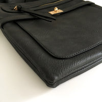 A-SHU DARK GREY MULTI COMPARTMENT CROSS BODY SHOULDER BAG - A-SHU.CO.UK