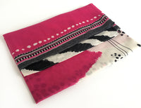 A-SHU LARGE FUSCHIA PINK COTTON MIX TIGER AND LEOPARD PRINT SHAWL SCARF - A-SHU.CO.UK
