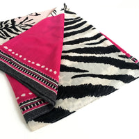 A-SHU LARGE FUSCHIA PINK COTTON MIX TIGER AND LEOPARD PRINT SHAWL SCARF - A-SHU.CO.UK