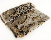 A-SHU LARGE CREAM VINTAGE LEOPARD PRINT SHAWL SCARF - A-SHU.CO.UK