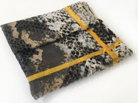 A-SHU LARGE BEIGE SNAKESKIN PRINT SHAWL SCARF WITH STRIPE - A-SHU.CO.UK