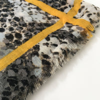 A-SHU LARGE BEIGE SNAKESKIN PRINT SHAWL SCARF WITH STRIPE - A-SHU.CO.UK