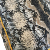 A-SHU LARGE BEIGE SNAKESKIN PRINT SHAWL SCARF WITH STRIPE - A-SHU.CO.UK