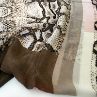 A-SHU LARGE ORANGE BLOCK PRINT SNAKESKIN SHAWL SCARF - A-SHU.CO.UK