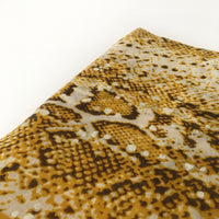 A-SHU LARGE MUSTARD YELLOW SNAKESKIN PRINT SHAWL SCARF WITH METALLIC DETAILING - A-SHU.CO.UK