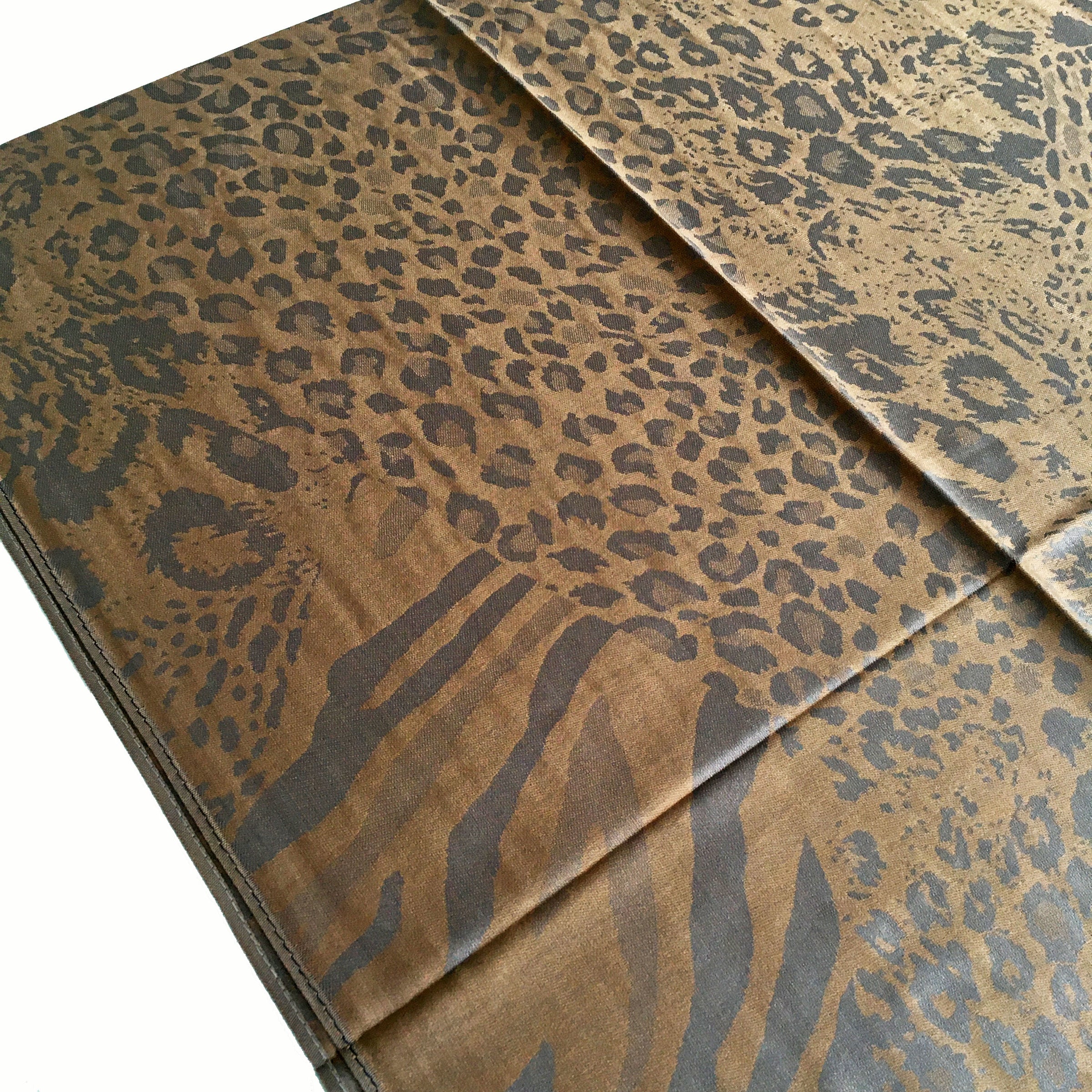 A-SHU BRONZE LARGE LEOPARD PRINT REVERSIBLE PASHMINA SHAWL SCARF - A-SHU.CO.UK