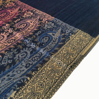 A-SHU LARGE NAVY BLUE RAINBOW MULTI COLOUR PAISLEY PRINT PASHMINA SHAWL SCARF - A-SHU.CO.UK