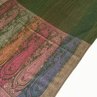 A-SHU LARGE GREEN RAINBOW MULTI COLOUR PAISLEY PRINT PASHMINA SHAWL SCARF - A-SHU.CO.UK