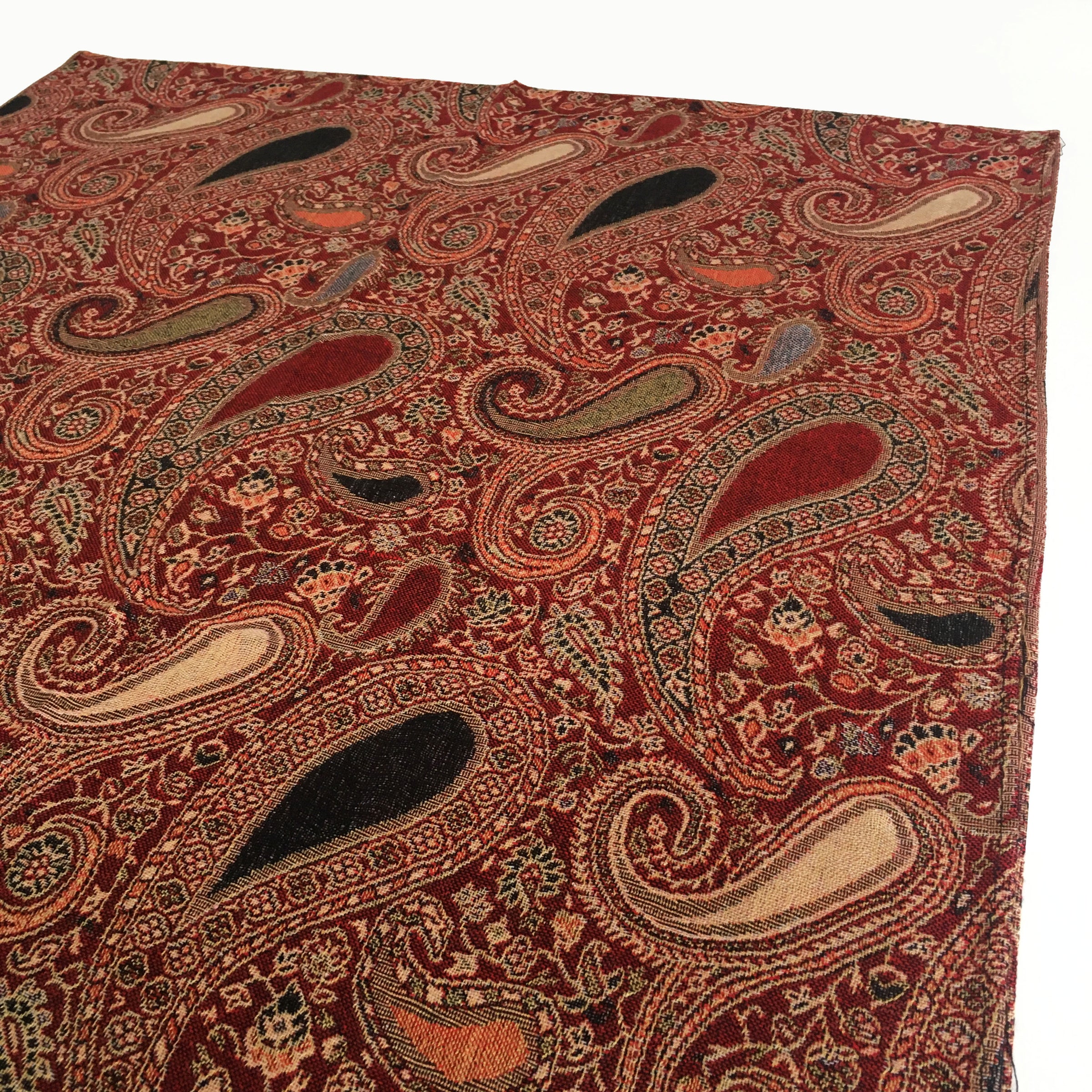 A-SHU LARGE RED MULTI COLOUR PAISLEY PRINT PASHMINA SHAWL SCARF - A-SHU.CO.UK