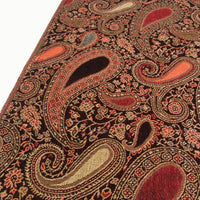 A-SHU LARGE BLACK MULTI COLOUR PAISLEY PRINT PASHMINA SHAWL SCARF - A-SHU.CO.UK
