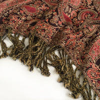 A-SHU LARGE BLACK MULTI COLOUR PAISLEY PRINT PASHMINA SHAWL SCARF - A-SHU.CO.UK