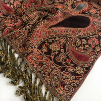 A-SHU LARGE BLACK MULTI COLOUR PAISLEY PRINT PASHMINA SHAWL SCARF - A-SHU.CO.UK