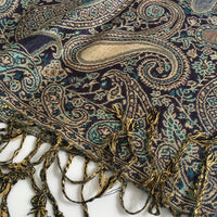 A-SHU LARGE PURPLE MULTI COLOUR PAISLEY PRINT PASHMINA SHAWL SCARF - A-SHU.CO.UK