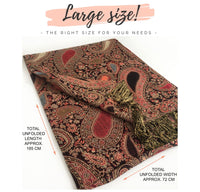 LARGE BLACK MULTI COLOUR PAISLEY PRINT PASHMINA SHAWL SCARF