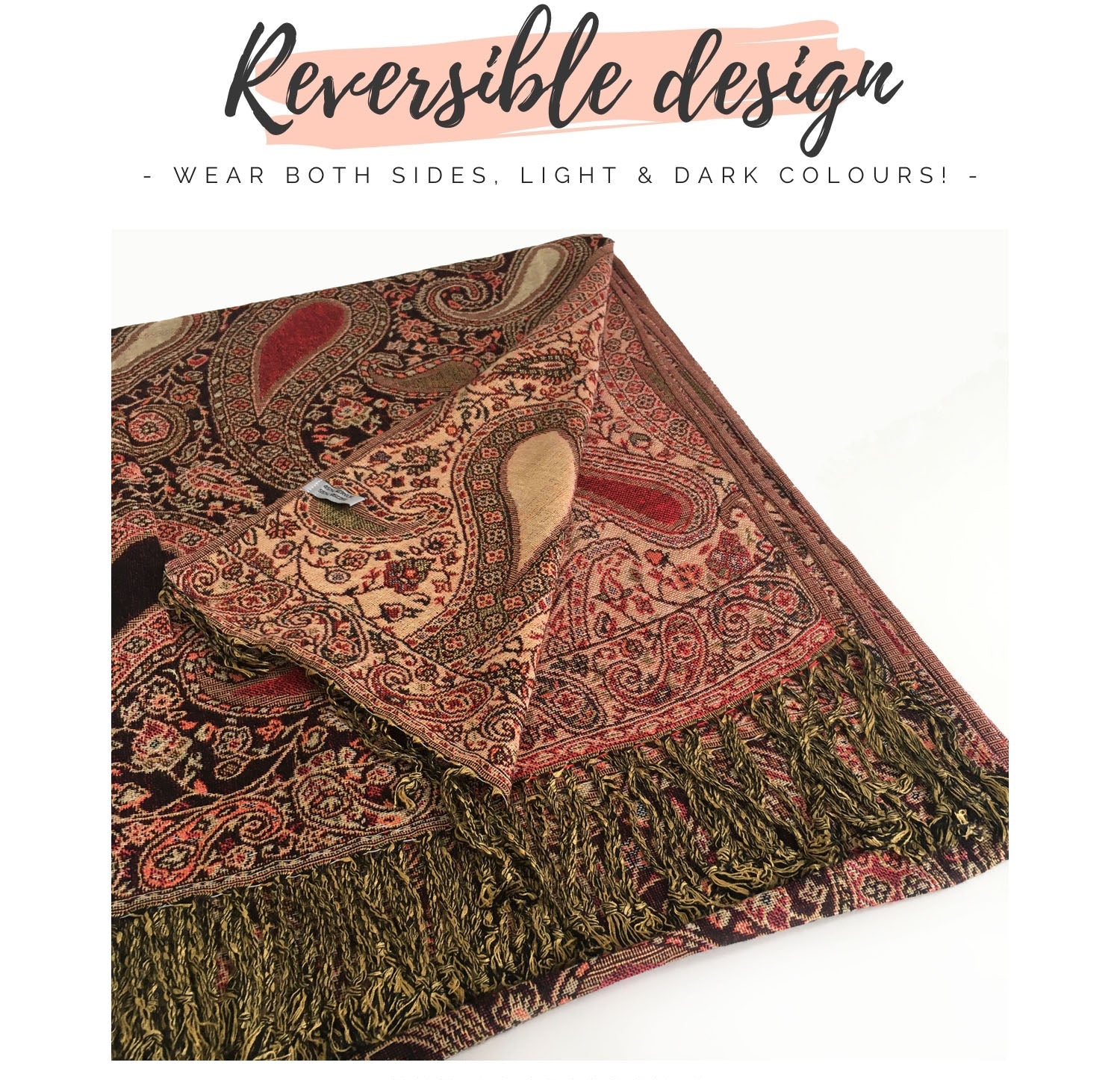 LARGE BLACK MULTI COLOUR PAISLEY PRINT PASHMINA SHAWL SCARF