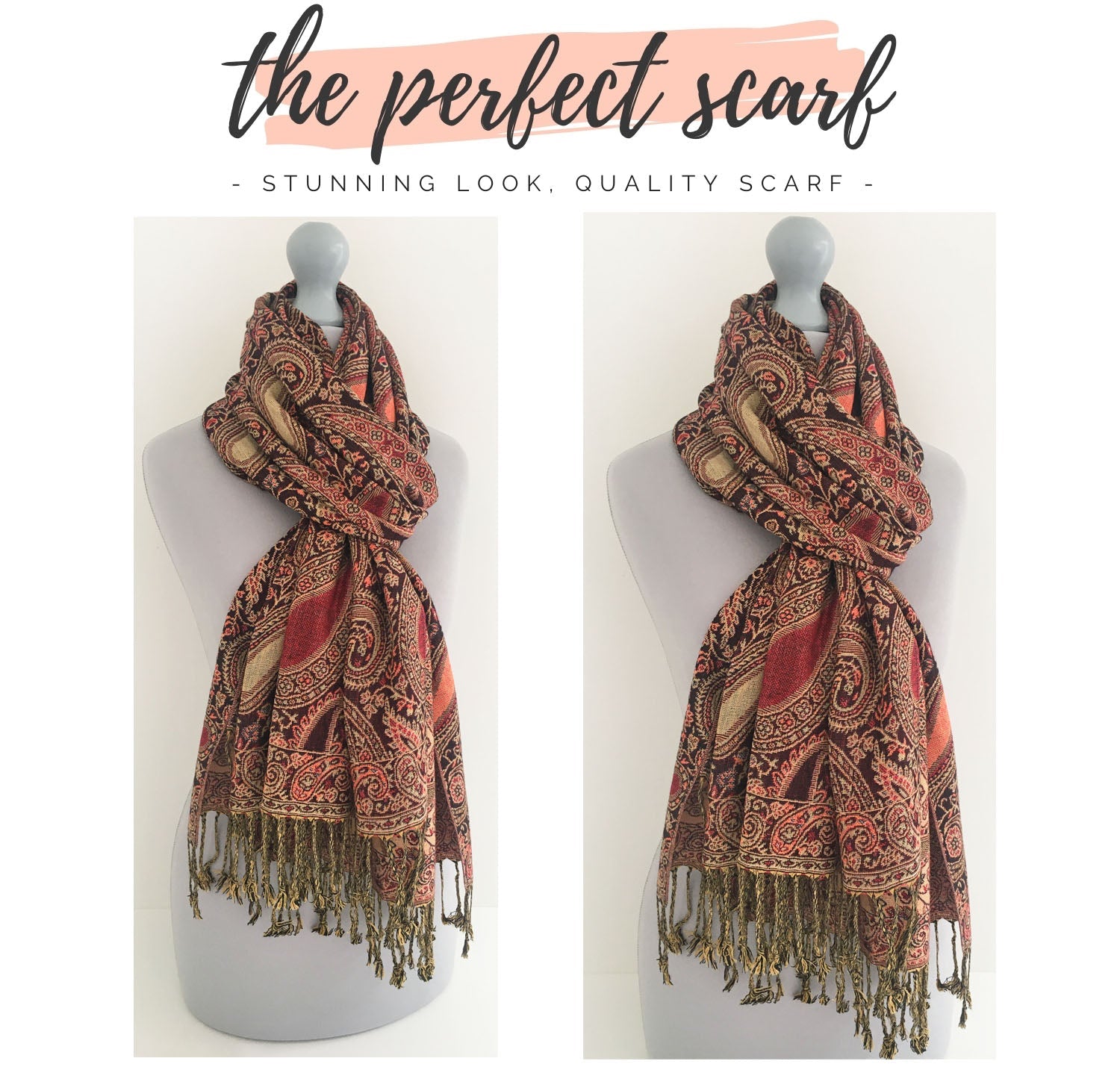 LARGE BLACK MULTI COLOUR PAISLEY PRINT PASHMINA SHAWL SCARF