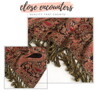 LARGE BLACK MULTI COLOUR PAISLEY PRINT PASHMINA SHAWL SCARF