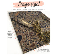 LARGE BROWN MULTI COLOUR PAISLEY PRINT PASHMINA SHAWL SCARF