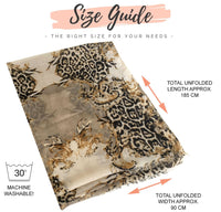 LARGE CREAM VINTAGE LEOPARD PRINT SHAWL SCARF