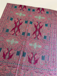 LARGE FUCHSIA PINK REVERSIBLE GEOMETRIC PAISLEY PRINT PASHMINA SHAWL SCARF WRAP