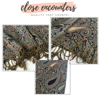 LARGE PURPLE MULTI COLOUR PAISLEY PRINT PASHMINA SHAWL SCARF